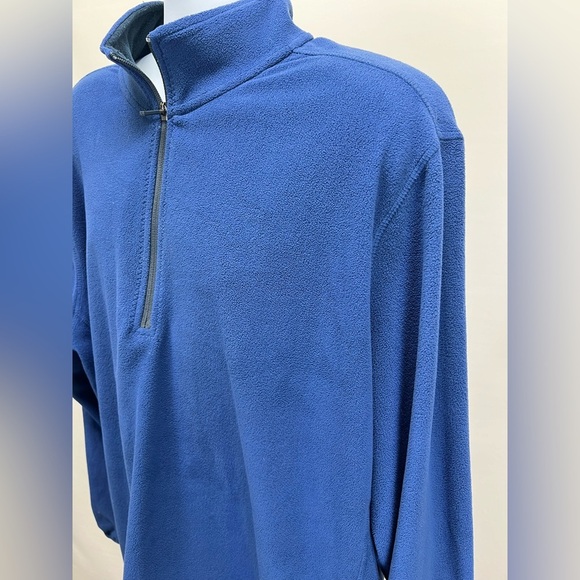 LAND’S END Men’s royal blue 1/2 zip pullover fleece size 2XL/T - Picture 1 of 13